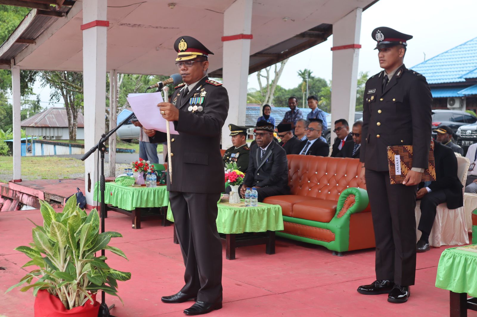 Kapolres Boven Digoel Menjadi Irup Dalam Upacara Bendera Peringatan