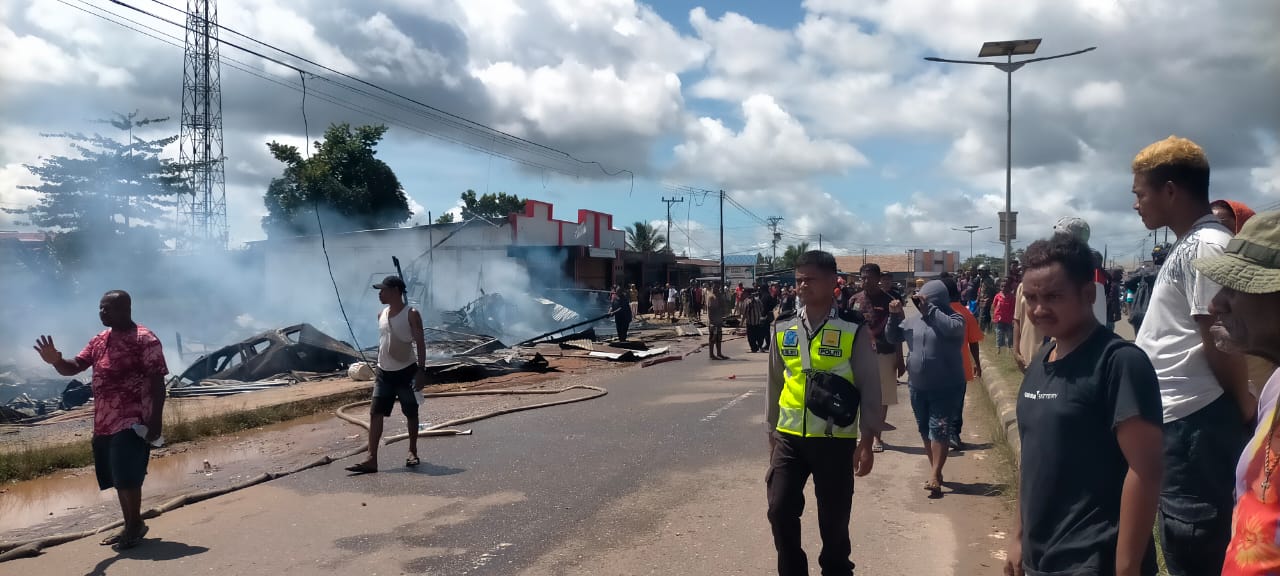 Kepolisian Resor Boven Digoel Selidiki Penyebab Kebakaran 7 Petak Kios di Kampung Sukanggo