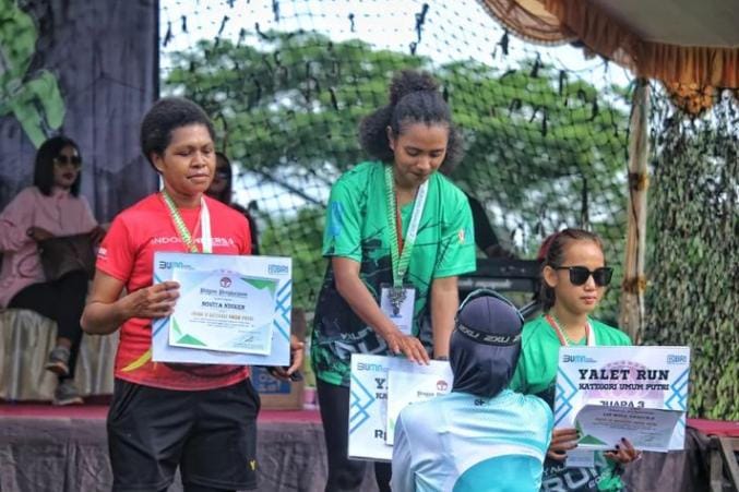 Bripda Sara Paulina Rembe, Polwan Polres Merauke Berprestasi Di Ajang Lomba Lari Marathon