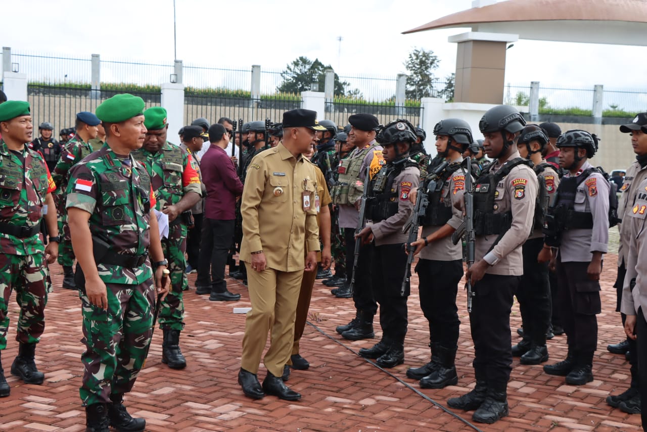 Kapolres Jayawijaya Hadiri Apel Gelar Pasukan Persiapan Pengamanan Kunjungan Wakil Presiden RI