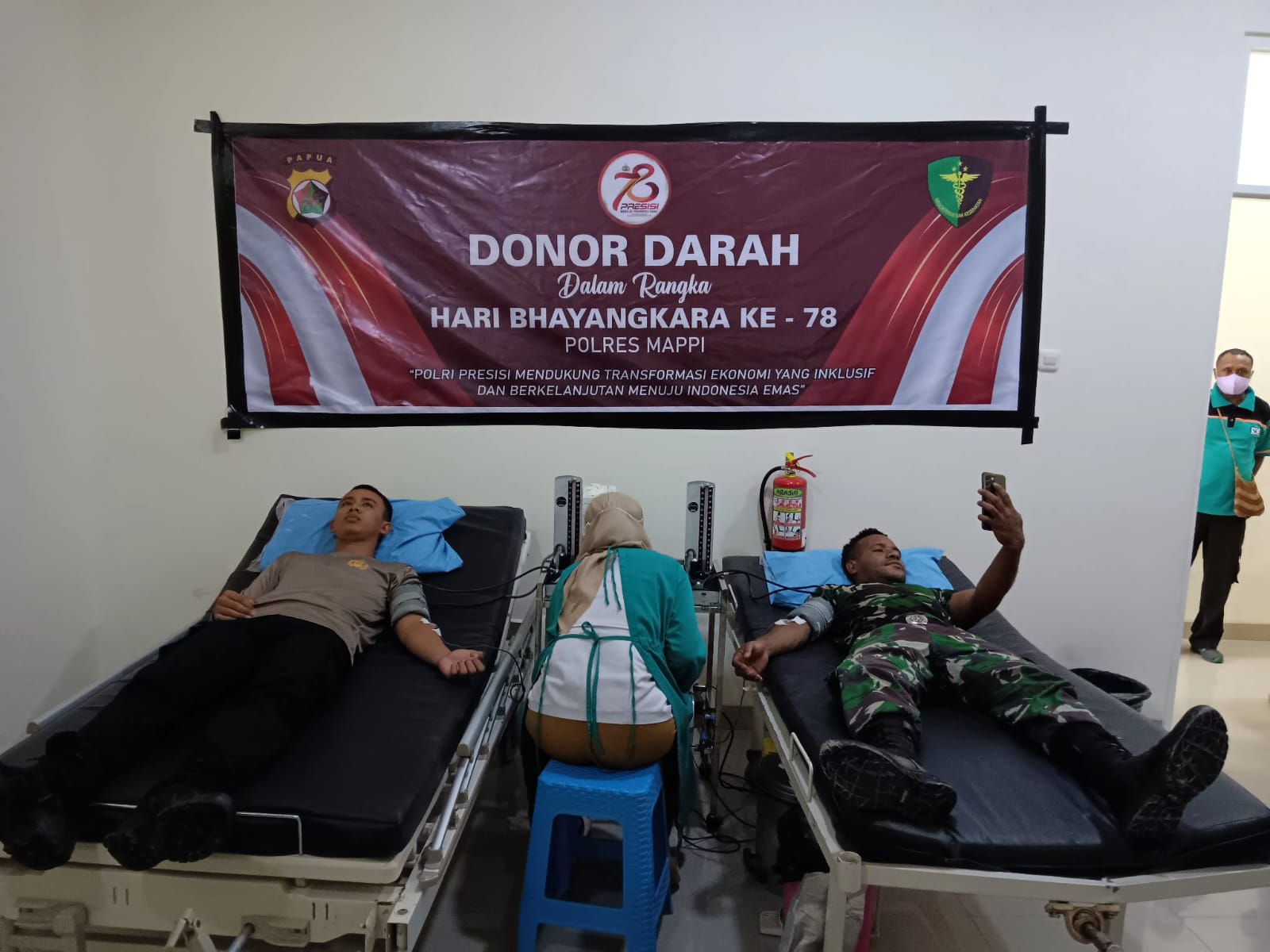 Polres Mappi Gelar Donor Darah Jelang Hut Bhayangkara Ke-78