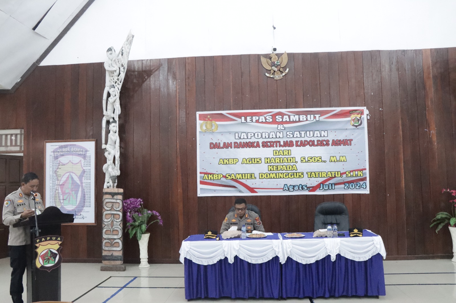 Laporan Kesatuan Dalam Rangka Pisah Sambut Pergantian Jabatan Kapolres Asmat