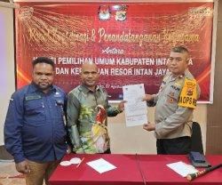 Sukseskan Pilkada 2024, KPU dan Polres Intan Jaya Lakukan Kerjasama