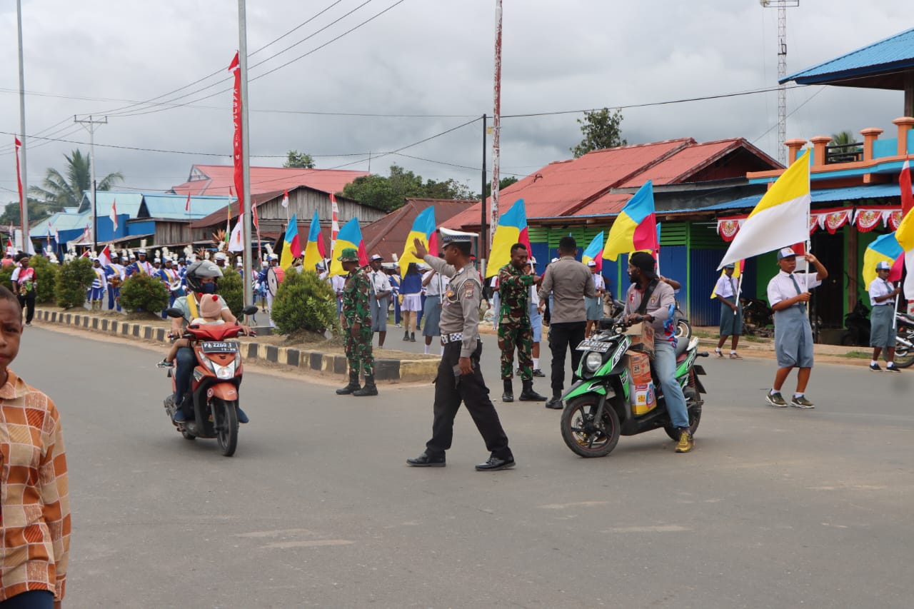 Polres Mappi Terjunkan Personil Di Sejumlah Titik Dalam Pengamanan Karnaval