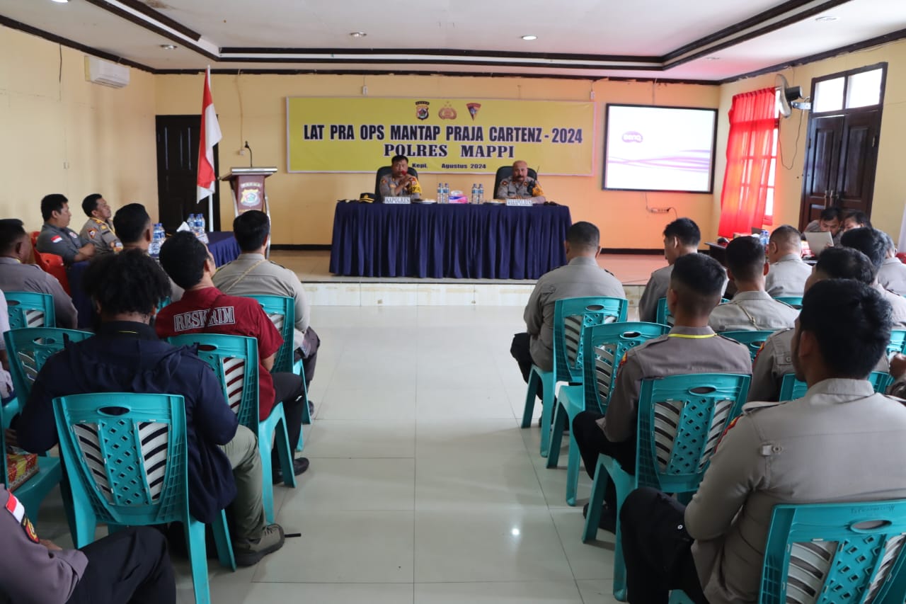 Jelang Pilkada 2024, Polres Mappi Gelar Kegiatan Latihan Pra Operasi Mantap Praja Cartenz 2024