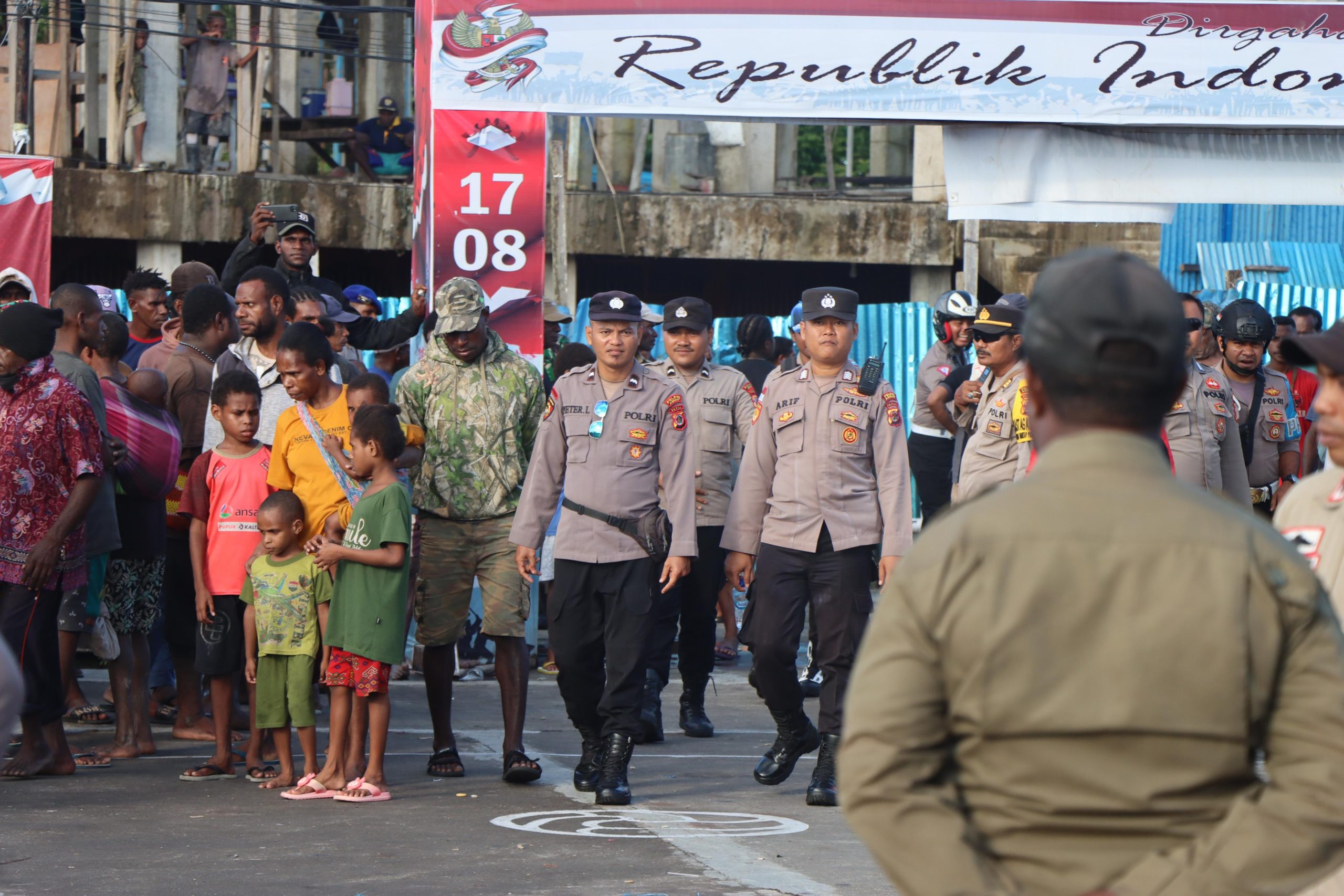 Polres Asmat Kawal Deklarasi Damai Pasangan Calon Bupati dan Wakil Bupati
