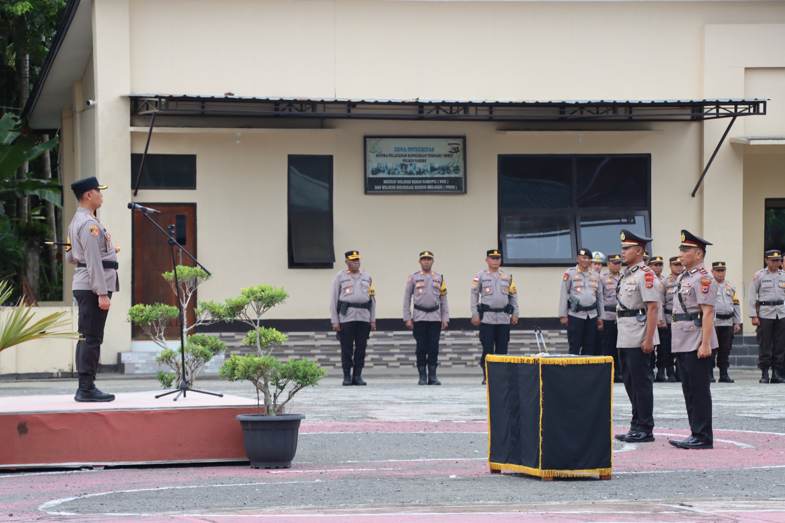Pelaksanaan upacara Serah Terima Jabatan PS. Kasat Polairud Polres Nabire