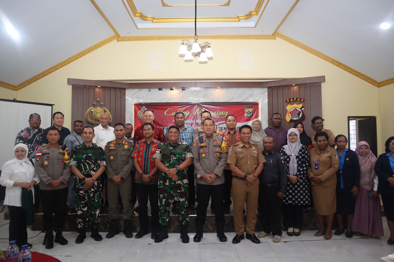 Polres Merauke melakasanakan Coffee Morning dalam rangka Operasi Mantap Praja Cartenz II 2024