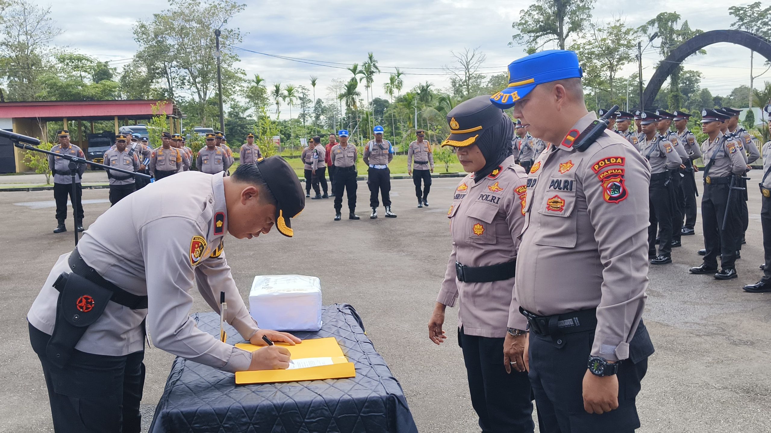 Polres Mimika, Menerima 50 Siswa Latihan Kerja SPN Polda Papua di Polres Mimika