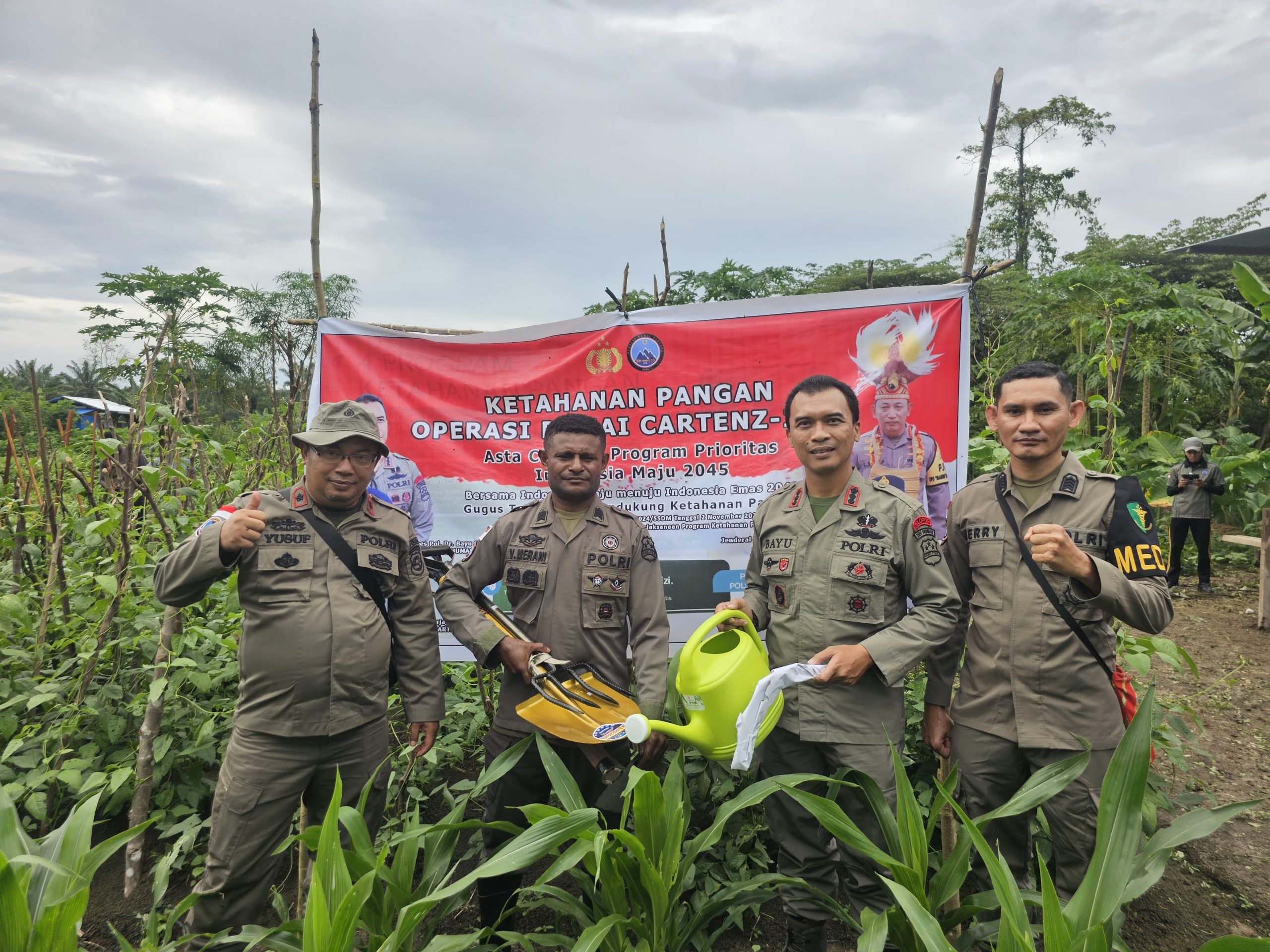 Polri Implementasikan Program Ketahanan Pangan di Keerom, Papua melalui Operasi Damai Cartenz 2024