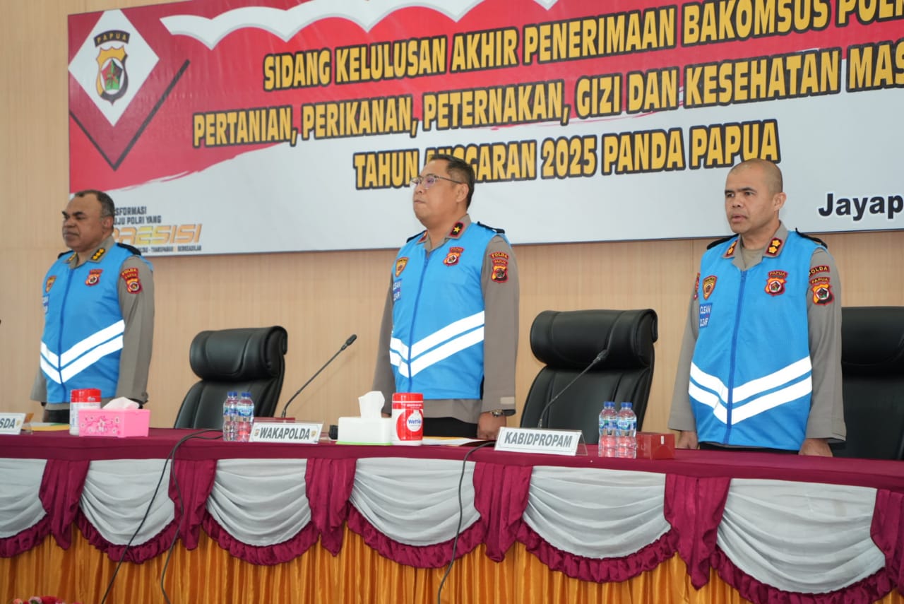 Wakapolda Papua Pimpin Pelaksanaan Sidang Kelulusan Akhir Penerimaan Bakomsus Polri T.A 2025