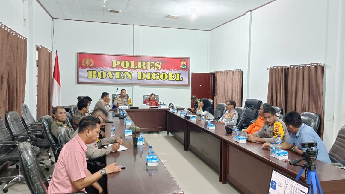 Polres Boven Digoel laksanakan Rapat koordinasi Lintas Sektoral Jelang Nataru 2024