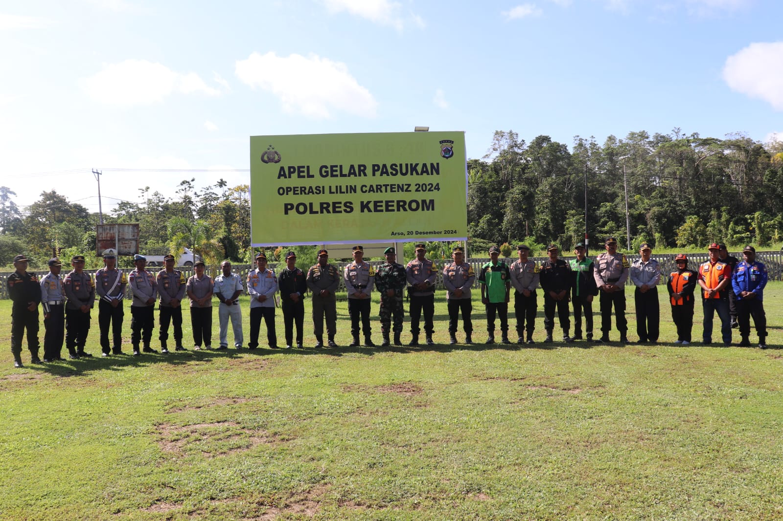 Polres Keerom Laksanakaan Apel Gelar Pasukan Dalam Rangka Operasi Lilin Cartenz 2024