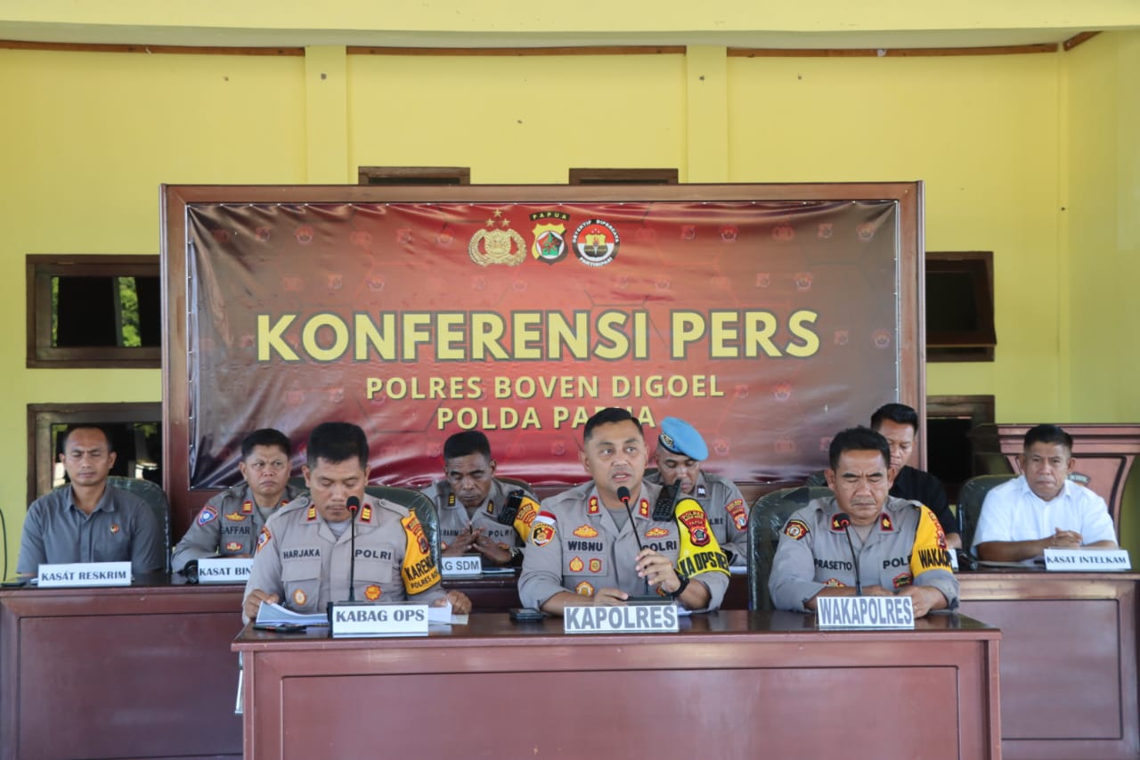 Polres Boven Digoel Gelar Press Release Akhir Tahun 2024