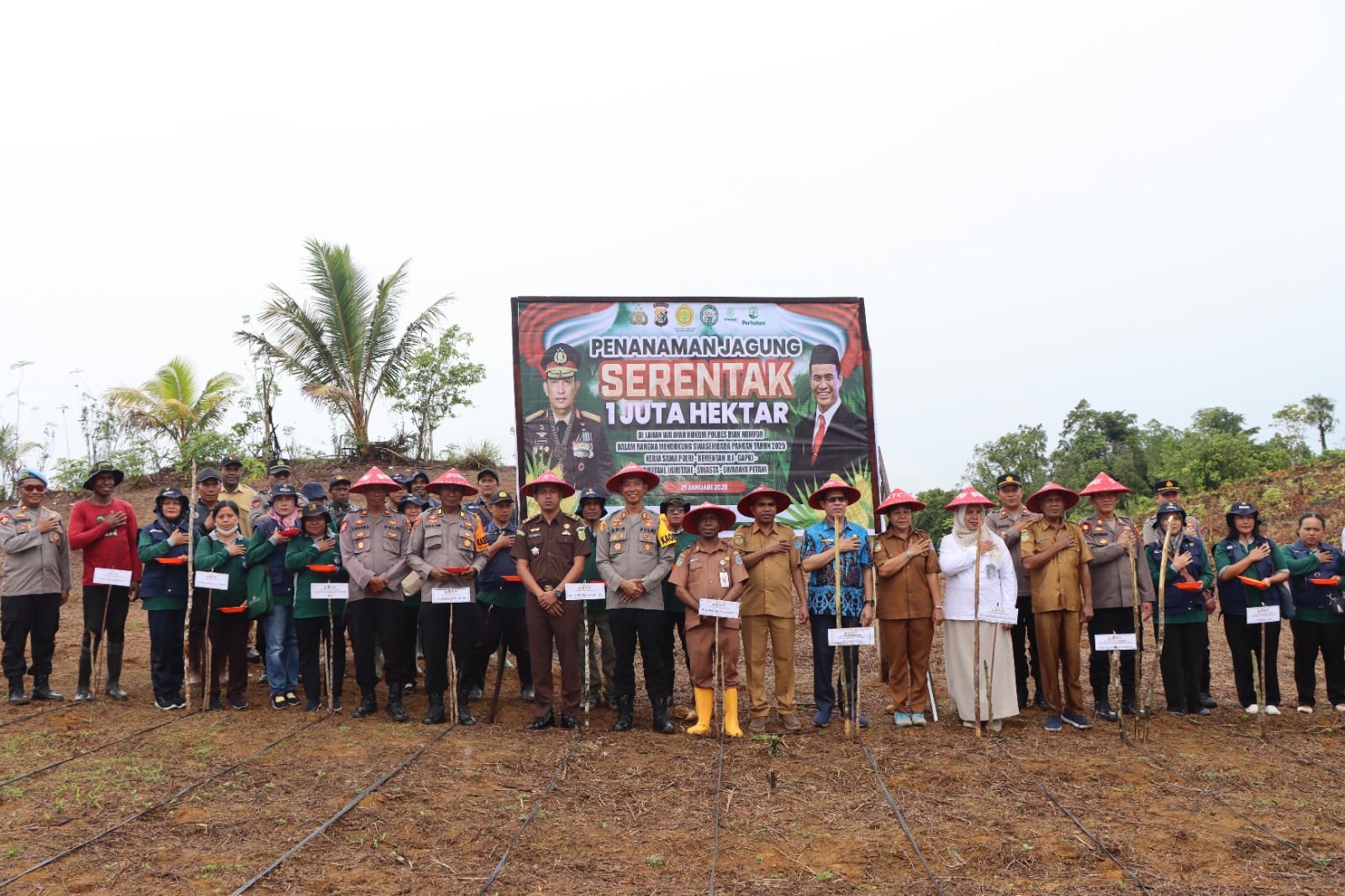 Dukung Ketahanan Pangan, Polres Biak Numfor Tanam Jagung Serentak