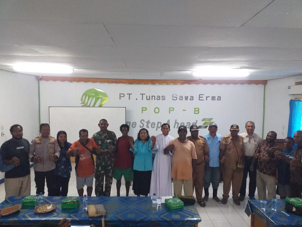 Pihak Keamanan Laksanakan Pertemuan Semua Unsur Pasca Kejadian Kasus Pembunuhan di Area perusahaan Kampung Getentiri Distrik Jair