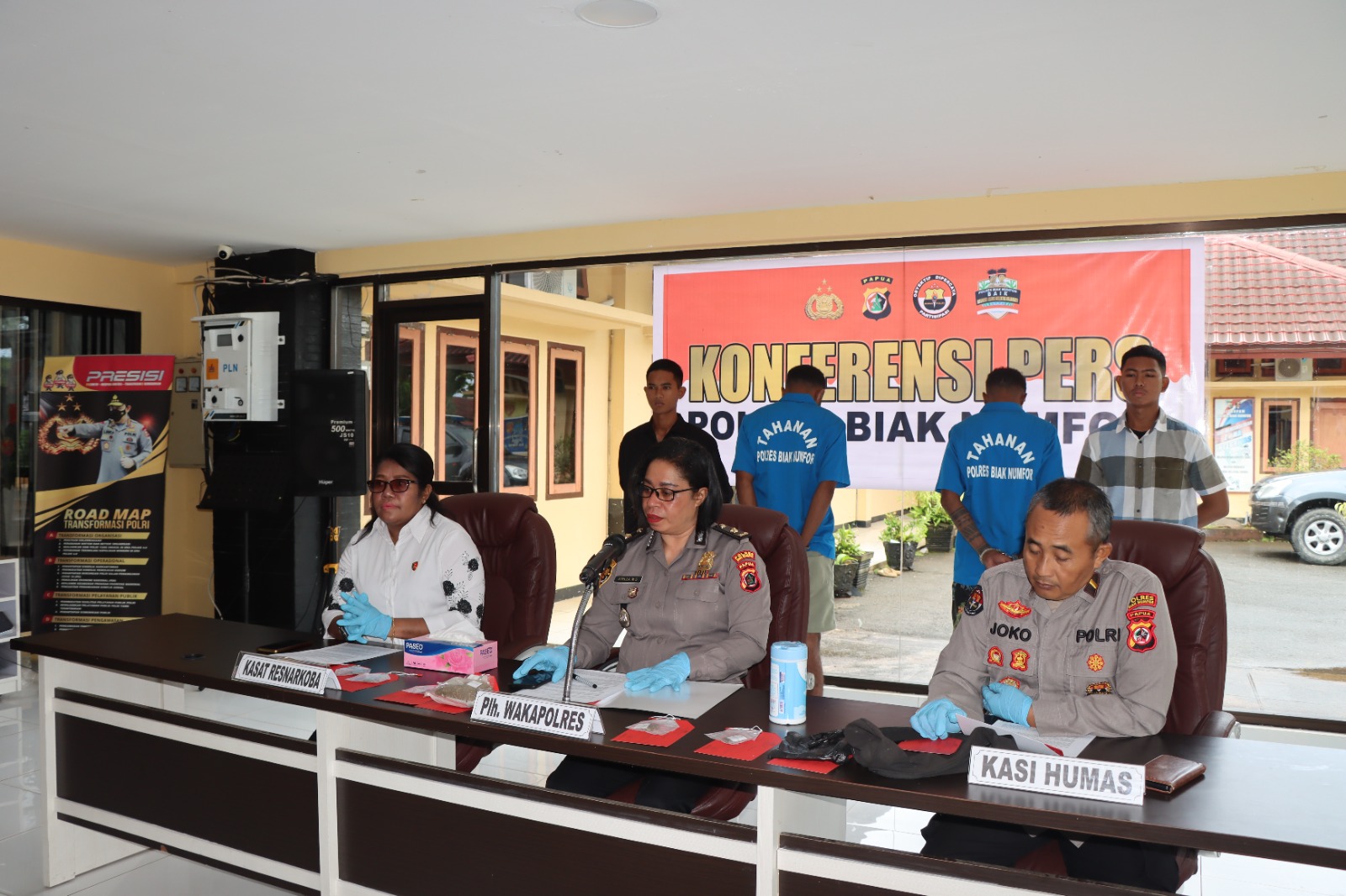 Press Release 69,92 Gram Narkotika Jenis Ganja Yang Berhasil Ditangkap Polres Biak