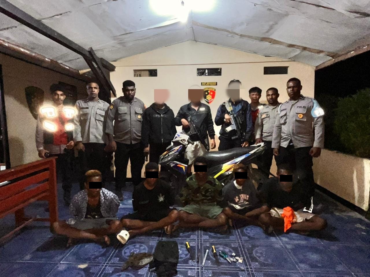 Maraknya Pencurian Motor Di Kota Kepi, Polres Mappi Amankan Lima Tersangka