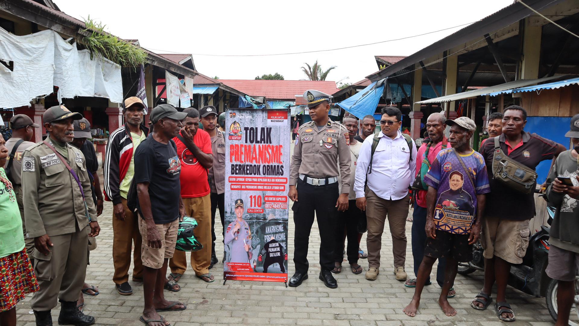 Polres Sarmi Sosialisasi Tolak Premanisme Berkedok Ormas dan Mudik Lebaran Dengan Aman