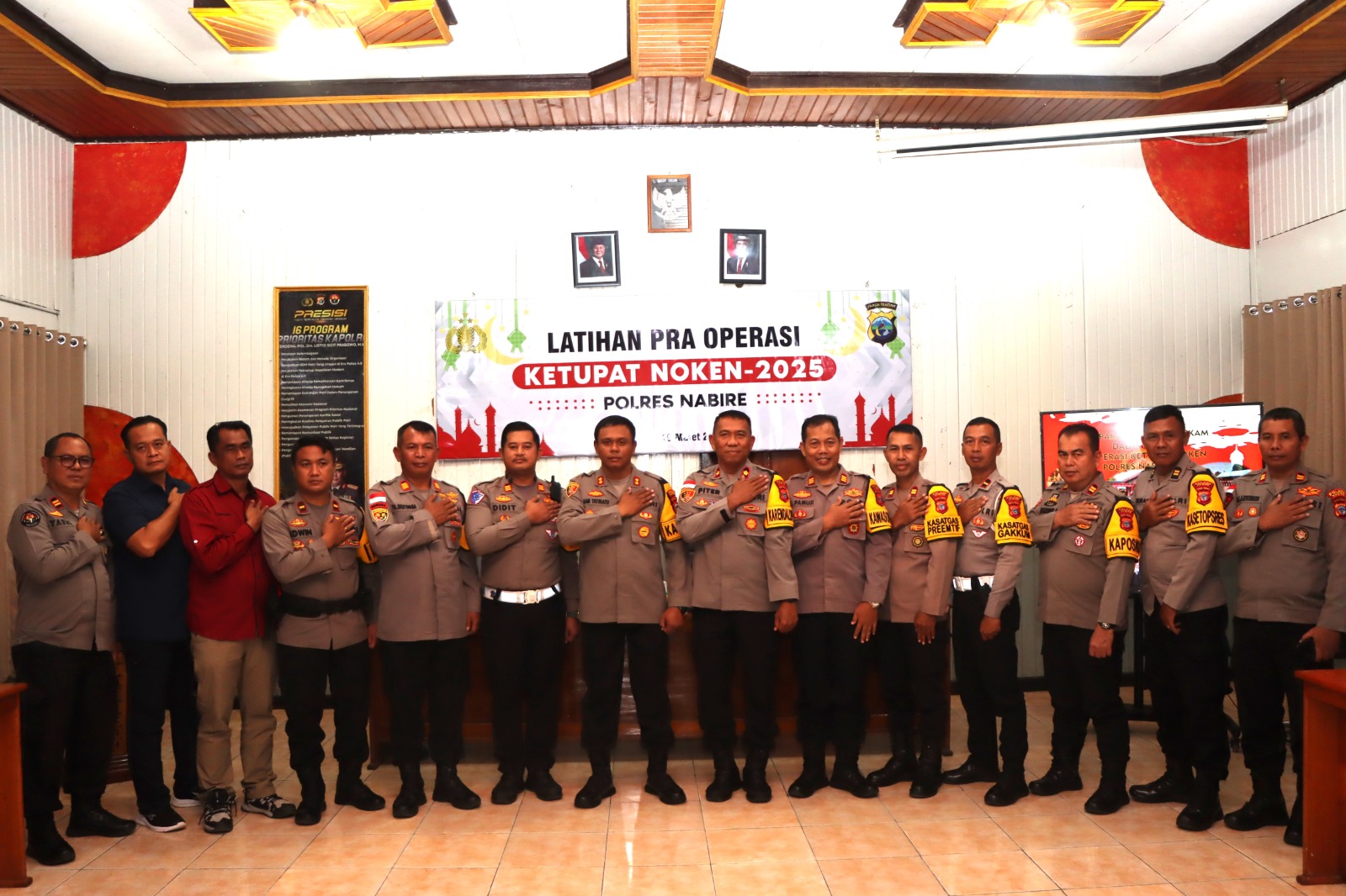 Polres Nabire Gelar Pelatihan Pra Operasi Ketupat Noken 2025.