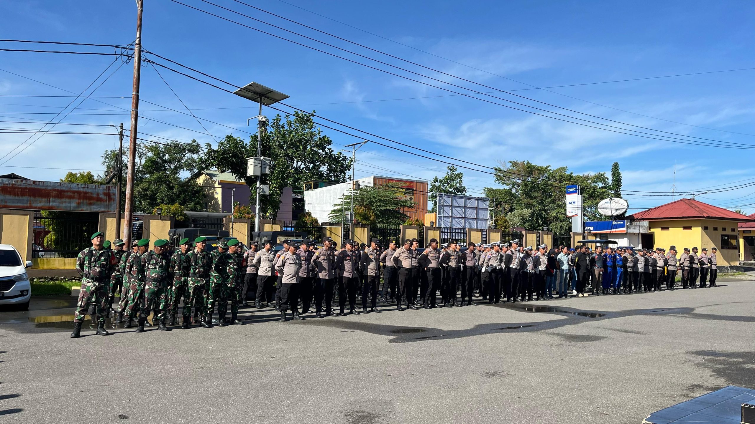 Polres Mimika Laksanakan Apel Gabungan Antisipasi Situasi Kamtibmas Pelantikan Bupati dan Wabup Mimika