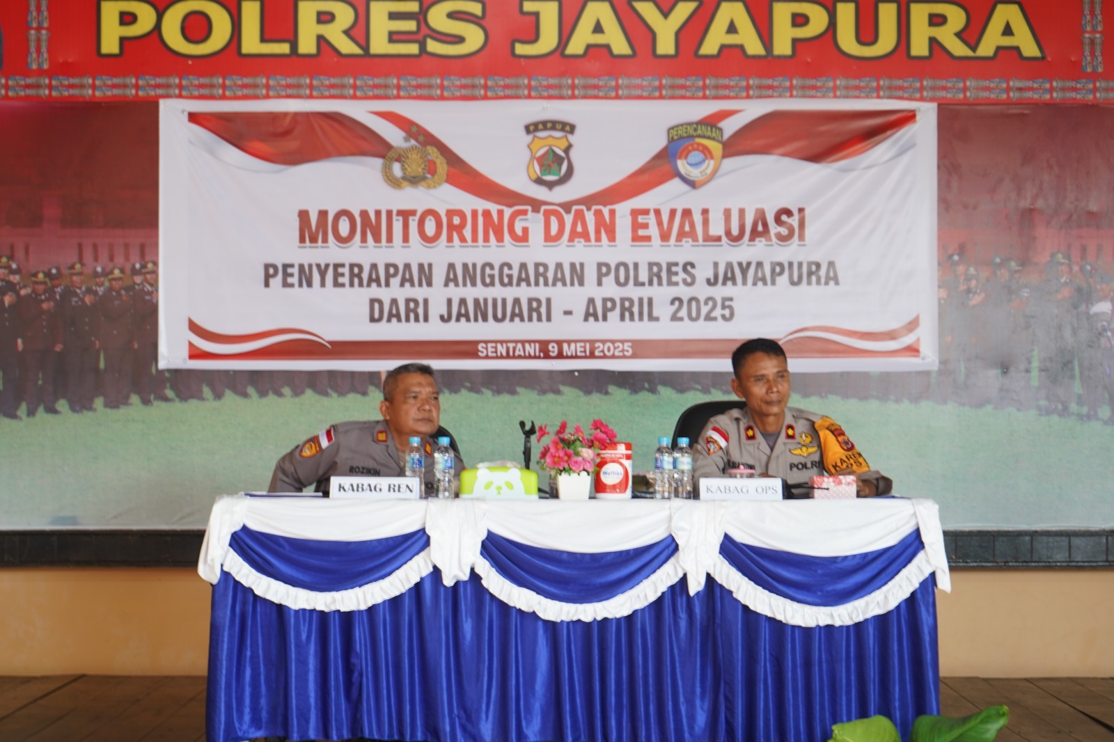 Polres Jayapura Gelar Monitoring dan Evaluasi Penyerapan Anggaran dan Keterisian SI ABK Periode Januari–April 2025
