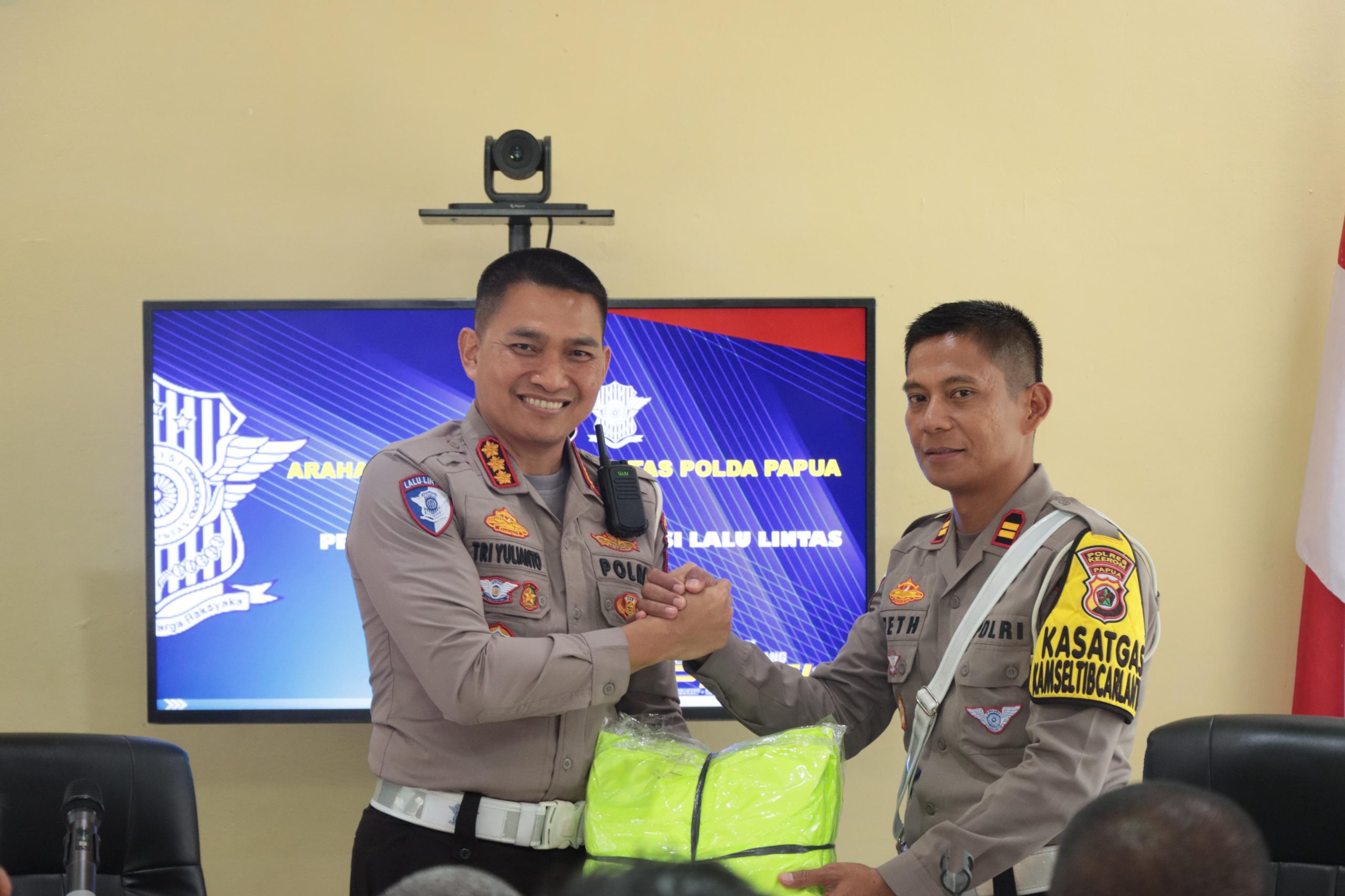 Sat Lantas Polres Keerom Terima Kunjungan Kerja Dirlantas Polda Papua