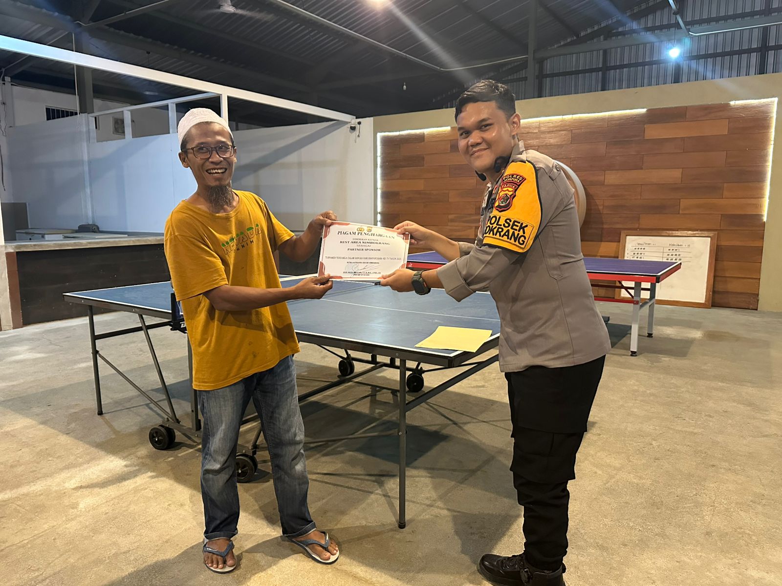 Kapolsek Nimbokrang Buka Turnamen Tenis Meja dalam Rangka HUT Bhayangkara ke-79