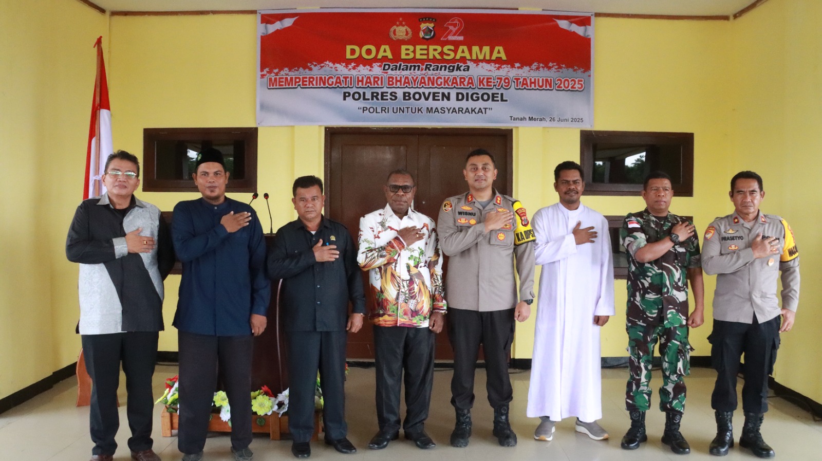 “Polres Boven Digoel Gelar Doa Bersama Lintas Agama dalam Rangka Memperingati HUT Bhayangkara ke-79”