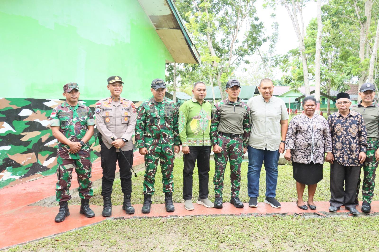 Kapolres Keerom Hadiri Kunjungan Kerja Pangdam I Bukit Barisan Di Pos Kotis Yonif 131 / BRS, Kampung Wonorejo