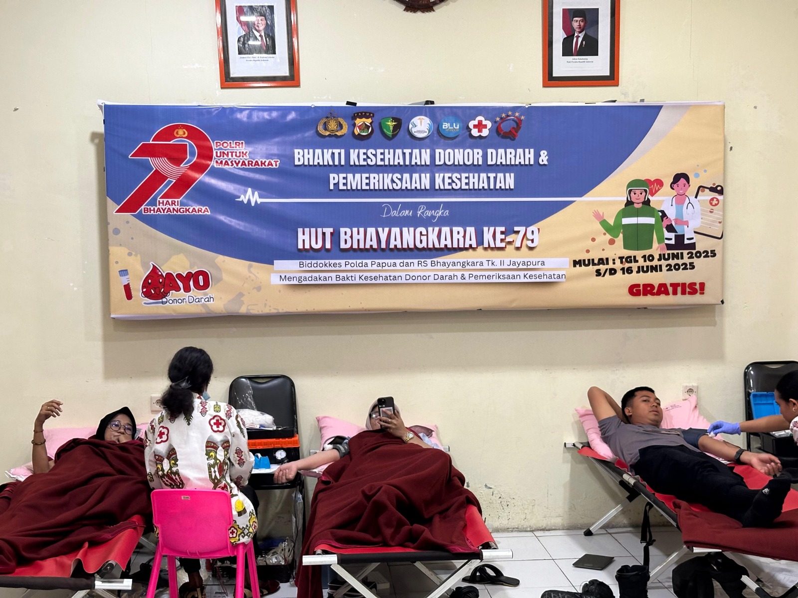 Sambut Peringatan HUT Bhayangkara ke-79, Polda Papua Adakan Bakti Kesehatan Donor Darah dan Pemeriksaan Kesehatan