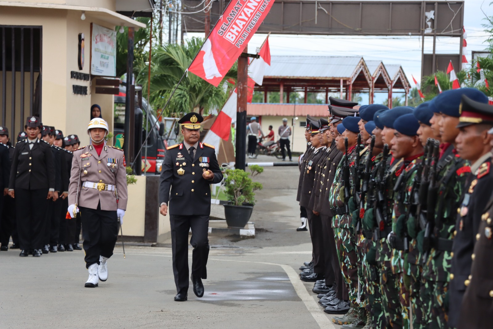 Upacara peringatan hari Bhayangkara ke-79, Polda Papua Tengah gelar upacara di Polres Nabire.