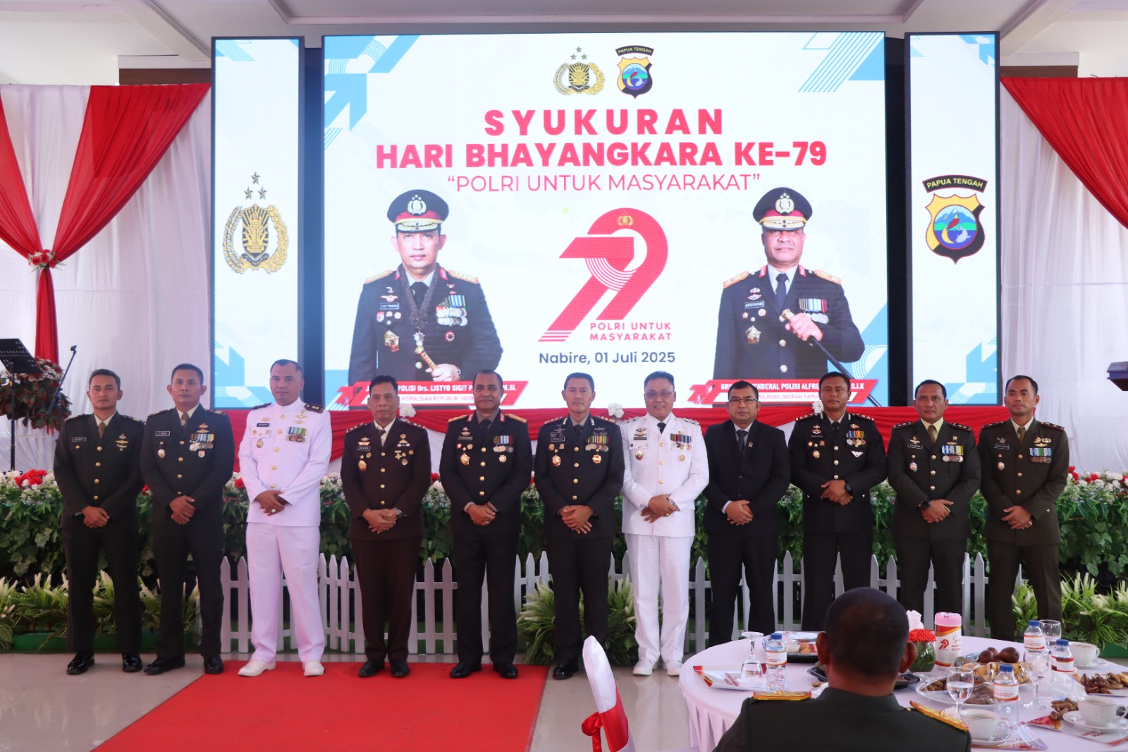 Peringatan Hari Bhayangkara ke-79, Polda Papua Tengah Gelar Syukuran di Polres Nabire.