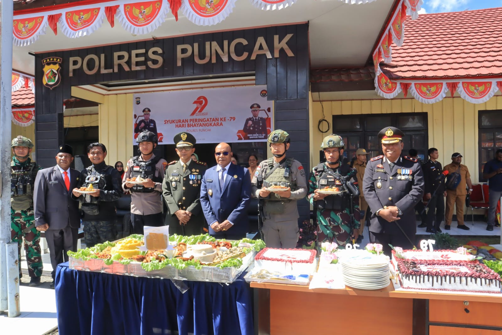 Polres Puncak Laksanakan Upacara Dan Syukuran Hari Bhayangkara Ke-79