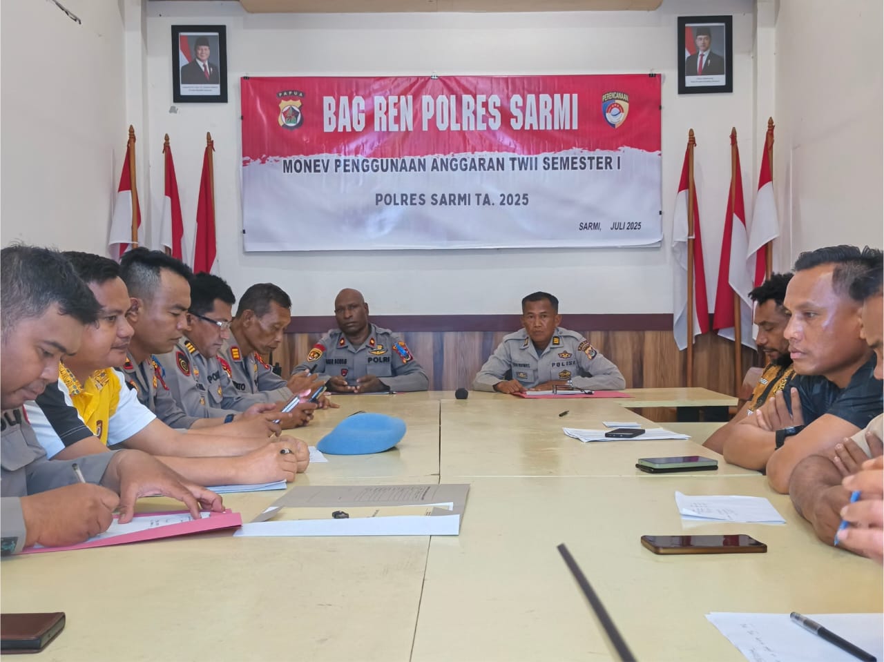 Monitoring dan Evaluasi Penggunaan Anggaran Polres Sarmi TW II Semester I serta Asistensi Si ABK T.A. 2025