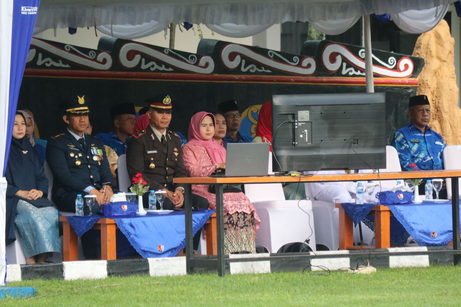 Kabag OPS Polres Merauke Hadiri Upacara Hari Bakti ke-78 TNI Angkatan Udara di Lanud J.A. Dimara