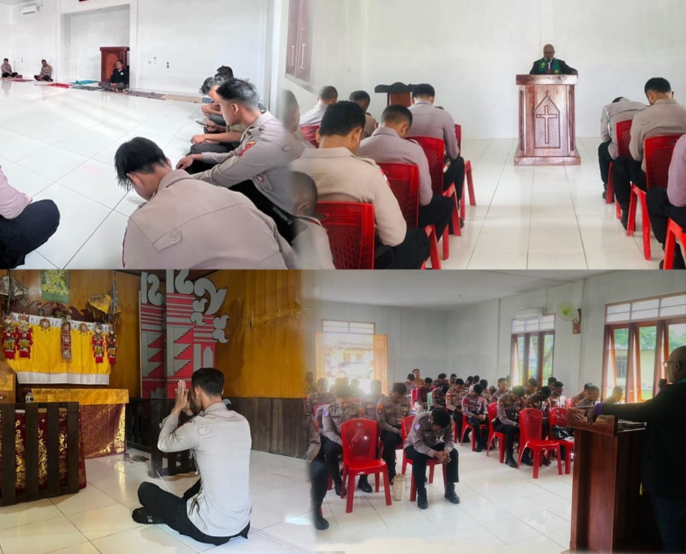Tingkatkan Keimanan Polres Yahukimo Laksanakan Binrohtal (Pembinaan Rohani dan Mental).