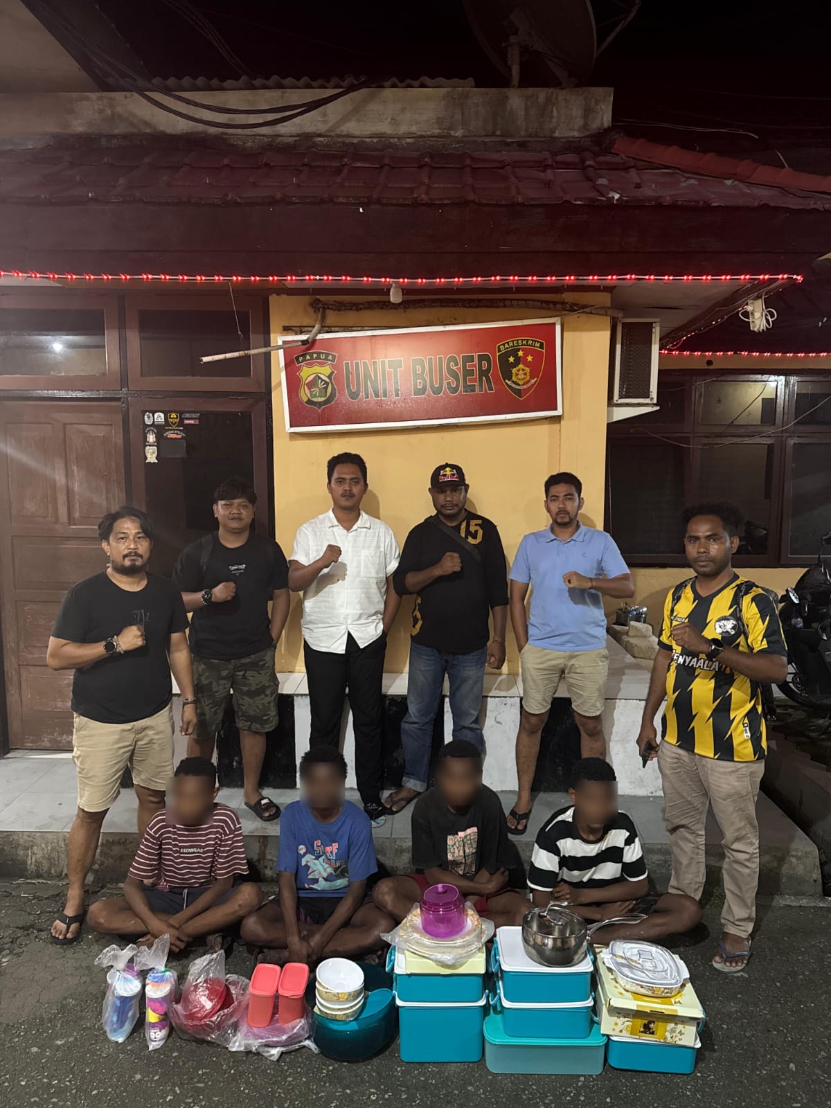 Opsnal Sat Reskrim Polres Jayapura Bekuk Empat Pelajar Terduga Pelaku Pencurian di BTN Pemda Doyo Baru