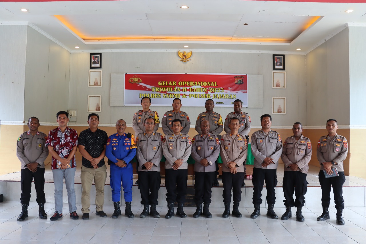 Polres Sarmi Gelar Operasional Triwulan II Tahun 2025, Bahas Kesiapan PSU dan Tantangan Kamtibmas di Wilayah