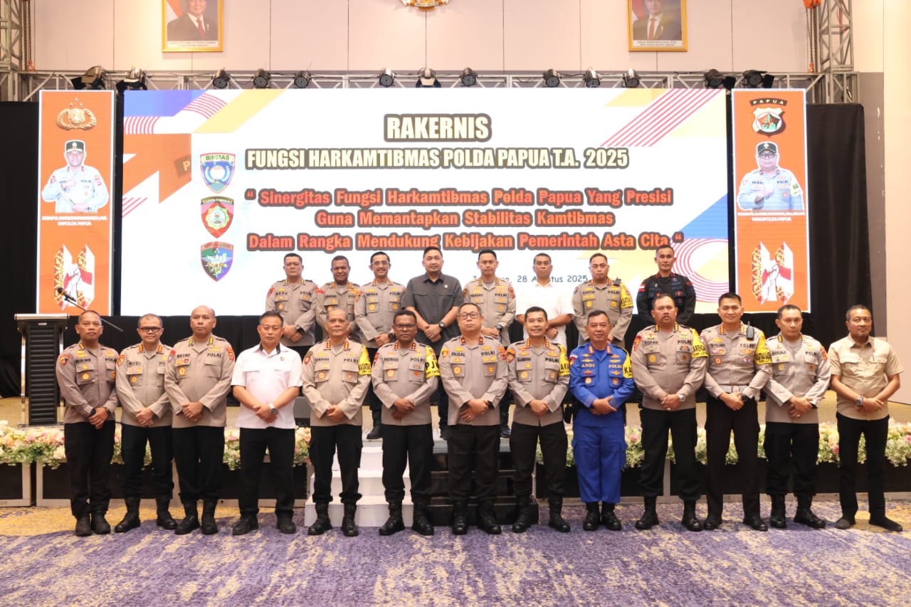 Rakernis Fungsi Harkamtibmas Polda Papua 2025 Resmi Dibuka, Kapolda Tekankan Sinergitas dalam Mendukung Kebijakan Pemerintah Astacita