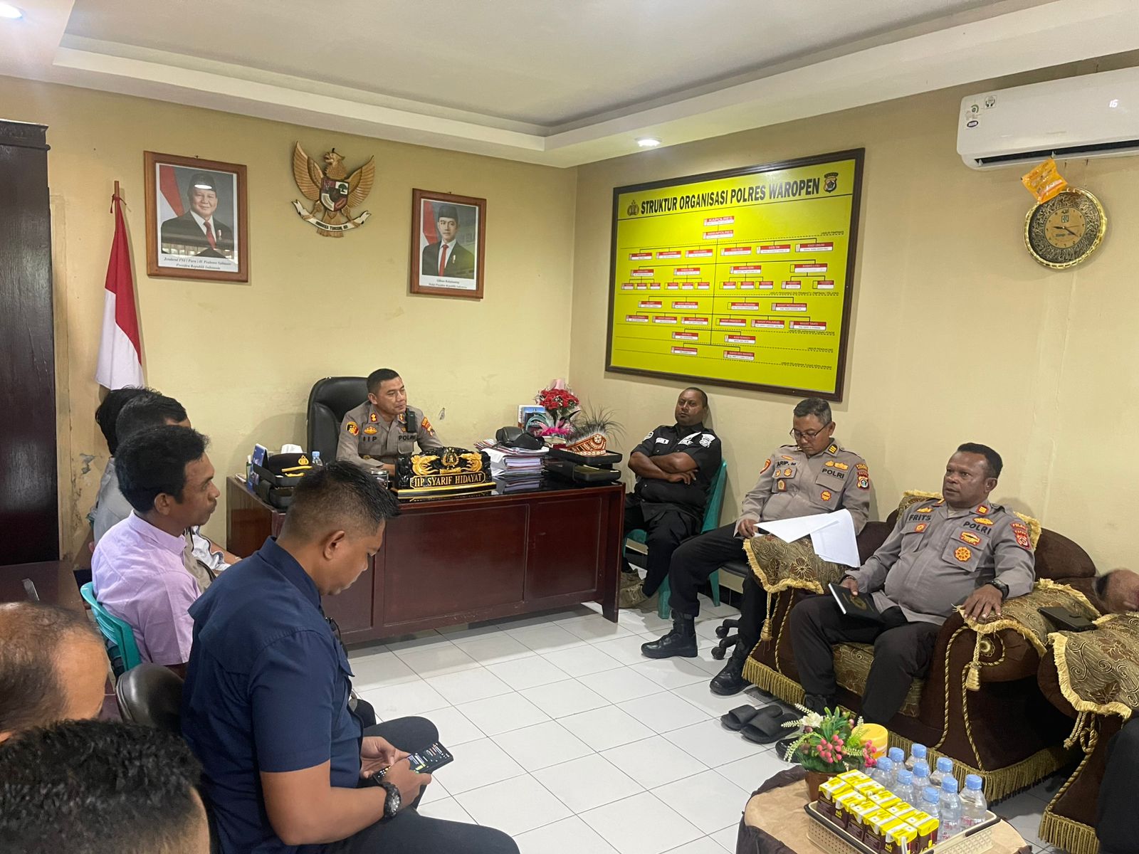 Pimpin Anev Mingguan, Kapolres Waropen Evaluasi Capaian Kinerja dan Hambatannya