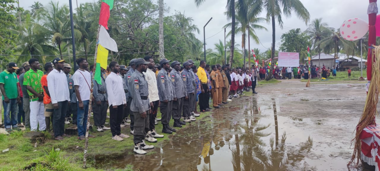 Upacara HUT ke-80 RI Distrik Alama Digelar di Kampung Minabua, Berlangsung Khidmat