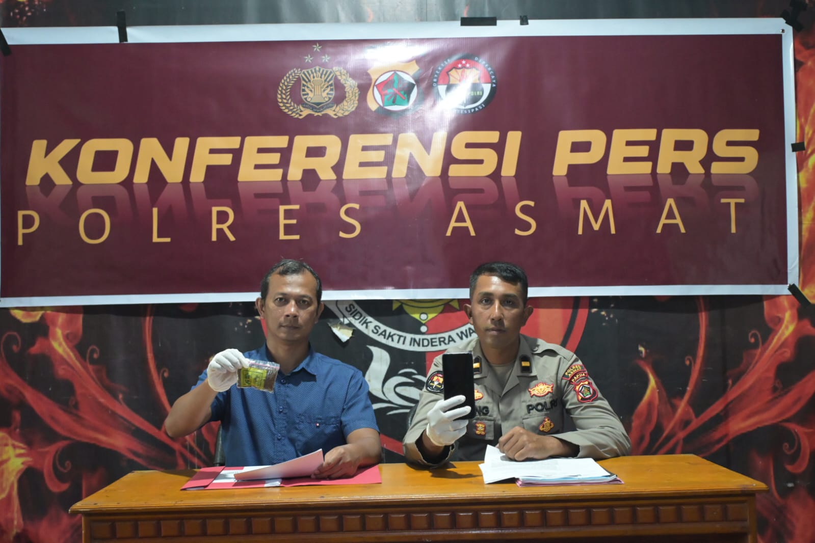 Sat Narkoba Polres Asmat Rilis Kasus Tembakau Sintetis Tahap I