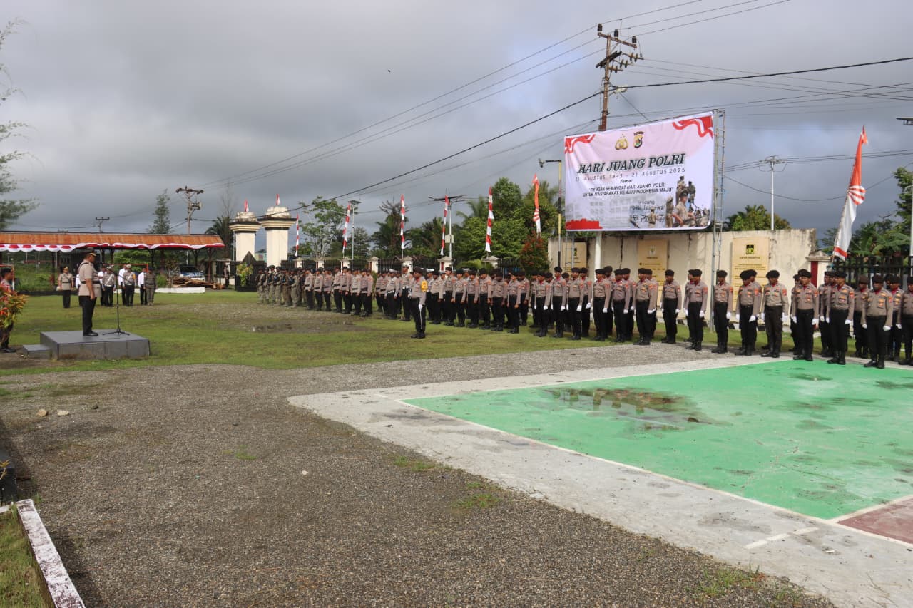Hari Juang Polri diperingati, Polres Yahukimo Gelar Upacara di Lapangan Mapolres Yahukimo