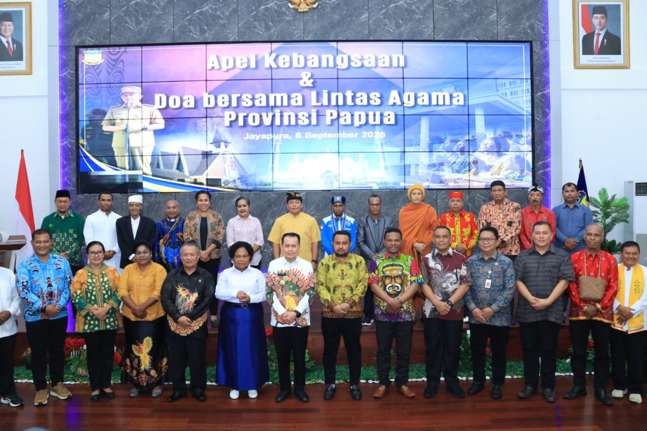 Kapolda Papua Hadiri Apel Kebangsaan dan Doa Bersama Lintas Agama, Tegaskan Komitmen Polri Jaga Papua Damai