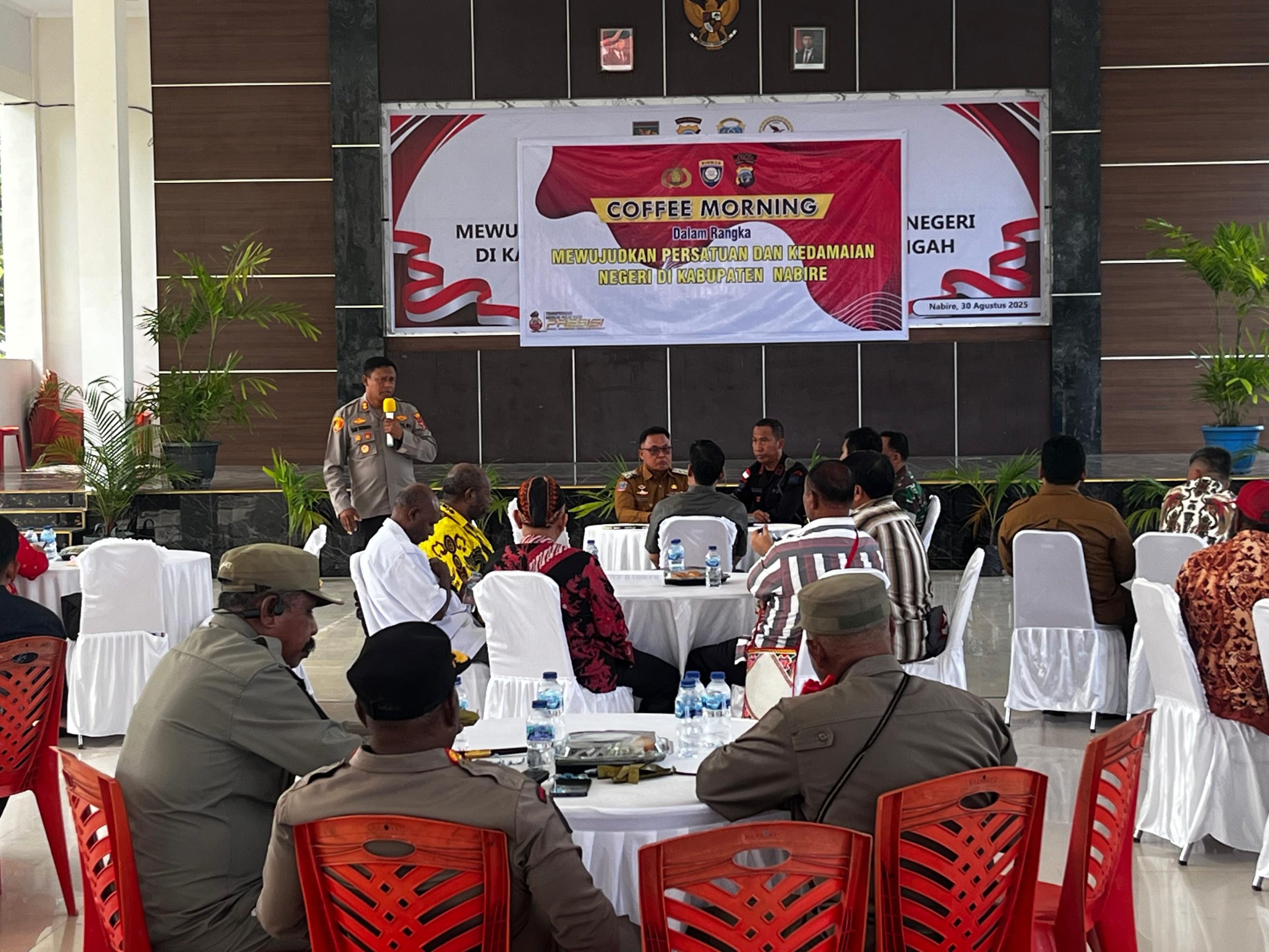Polres Nabire gelar Coffee Morning bersama Forkopimda dan Tokoh masyarakat wujudkan Persatuan dan Kedamaian Negeri