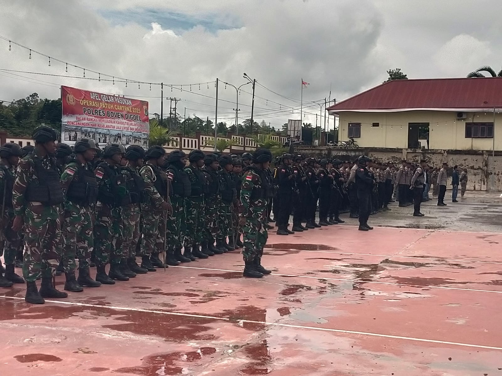 Polres Boven Digoel Gelar Patroli Skala Besar Dalam Rangka Menjaga Harkamtibmas