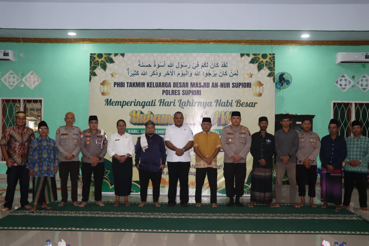 Kapolres Supiori Bersama PJU Hadiri Peringatan Maulid Nabi Muhammad SAW 1447 H
