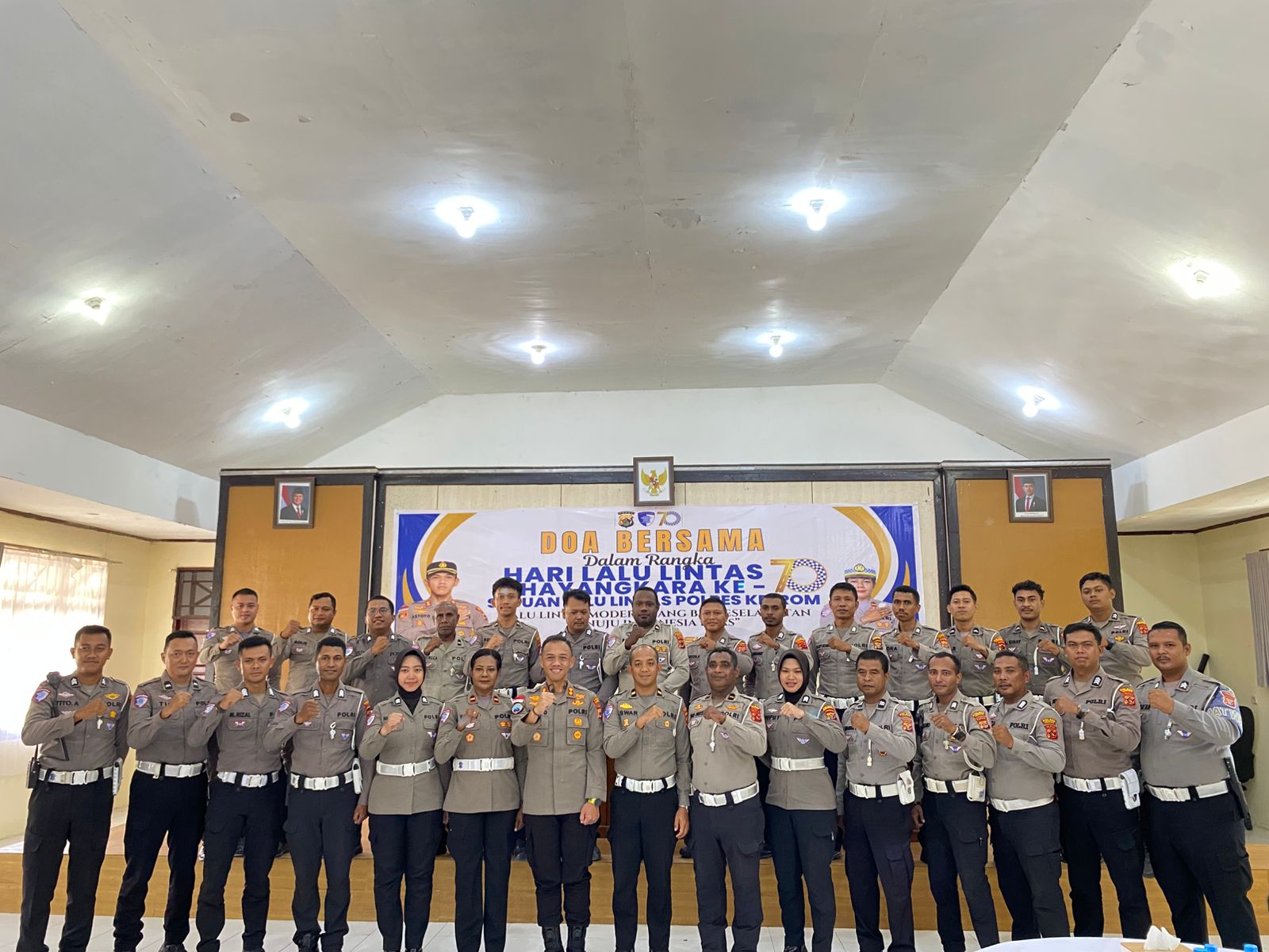 Satlantas Polres Keerom Gelar Doa Bersama Dalam Rangka HUT Lalu Lintas Bhayangkara Ke-70 Tahun 2025