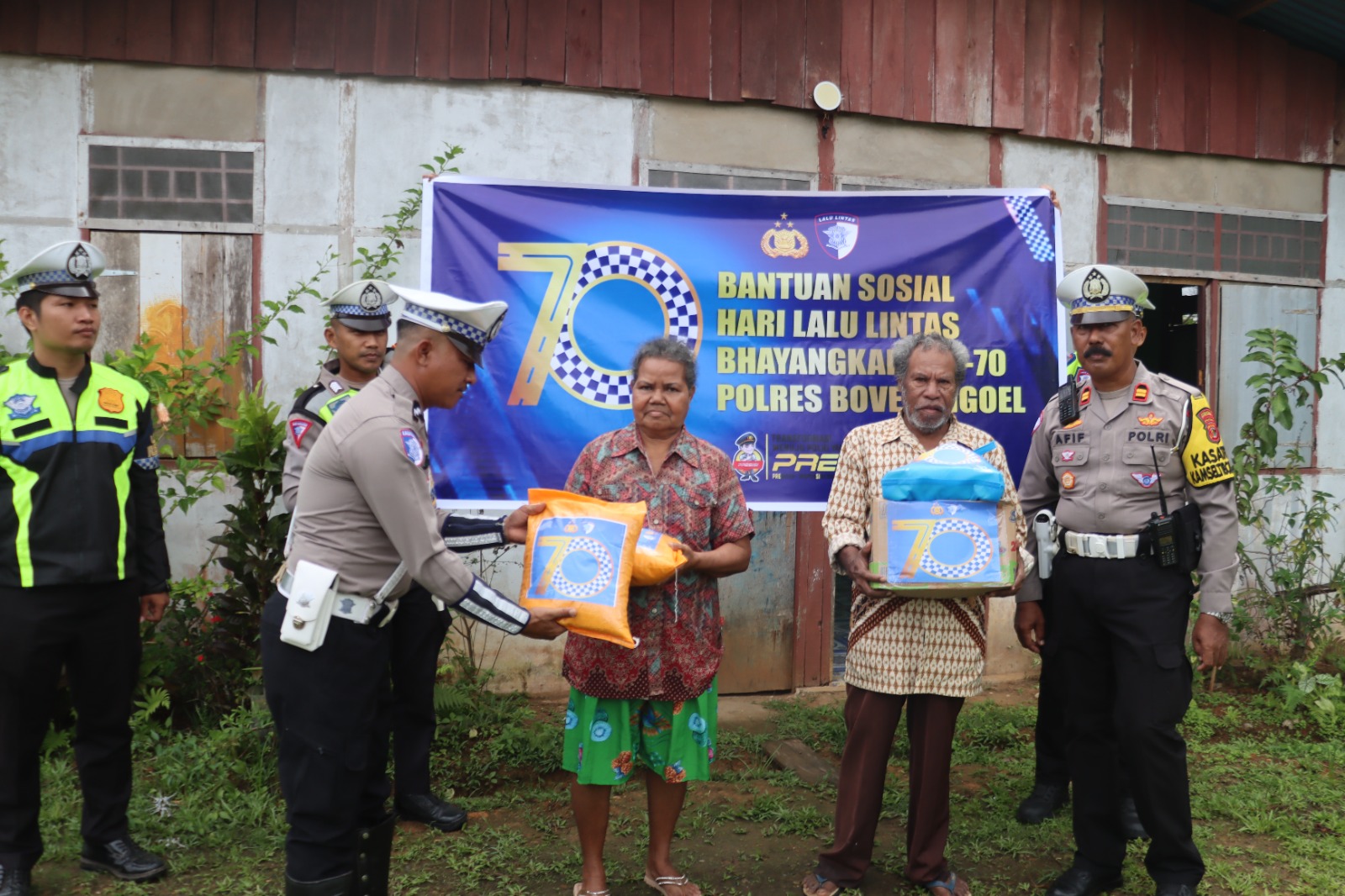 HUT ke-70 Satlantas Polres Boven Digoel, Jalin Silaturahmi dengan Purnawirawan Polri